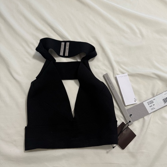 NWT RICK OWENS FW23 LUXOR SLING BRA IN BLACK STRETCH VISCOSE KNIT/XS - Picture 9 of 11